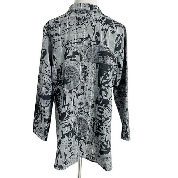 Niche Nilgun Derman Small Button Down Shirt Top Blouse Collared Lagenlook Boho - Picture 4 of 6